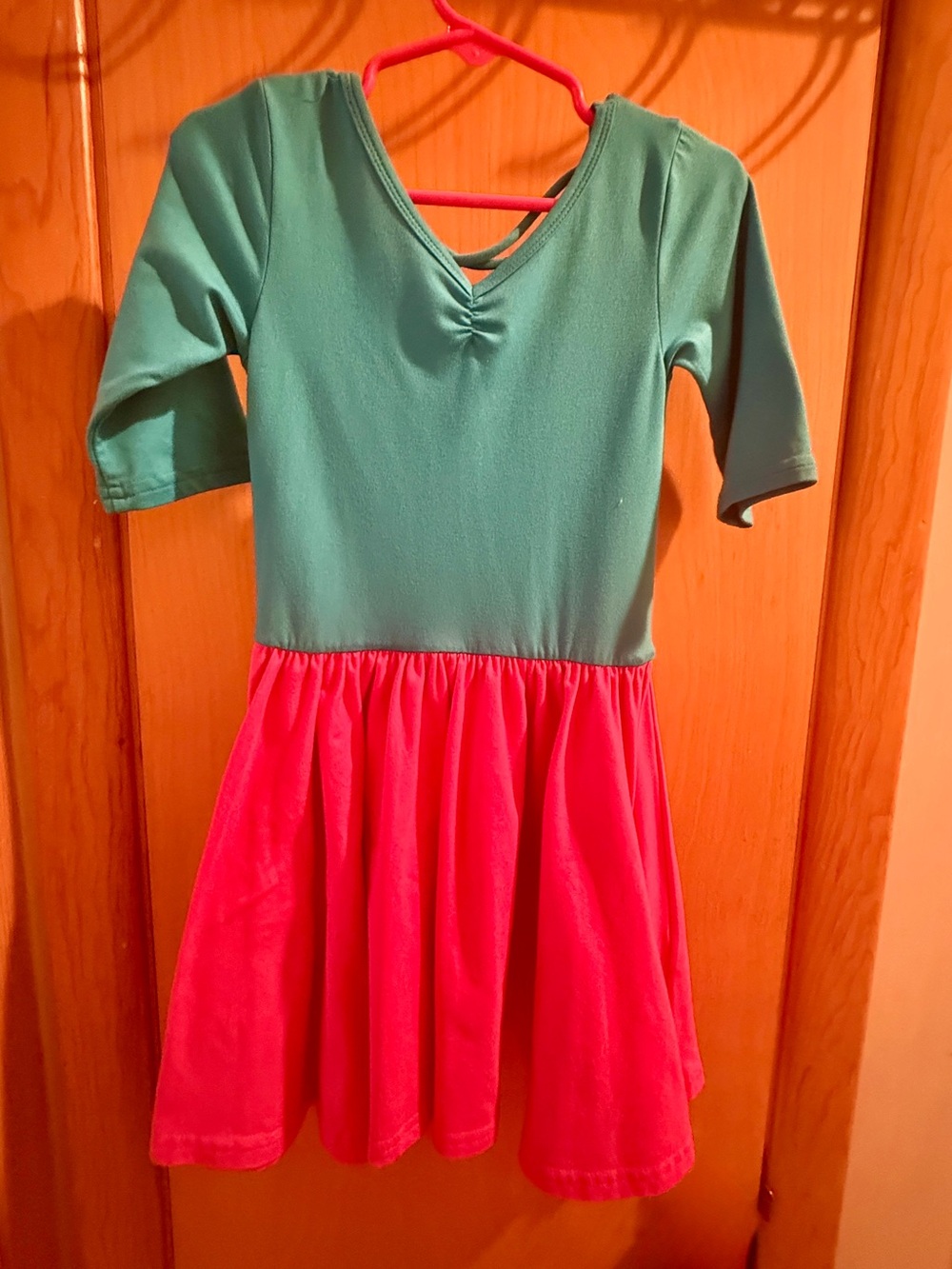 Dot Dot Smile Neon Teal Top with Neon Pink Skirt Girls' Casual Dress